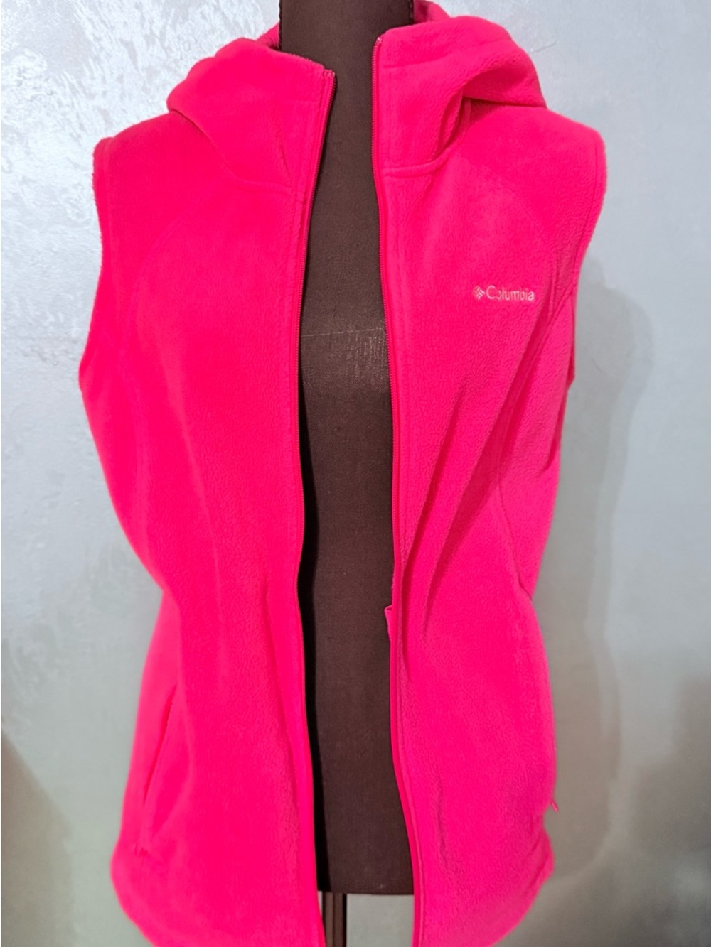 Columbia Hot Pink Hooded Fleece Vest